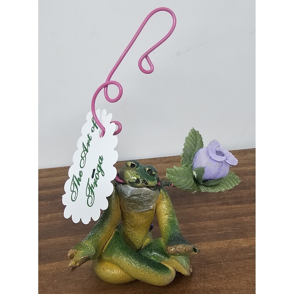 Handmade Pottery Art Whimsical Yoga Frog Ornament By Claire Barr Wilson